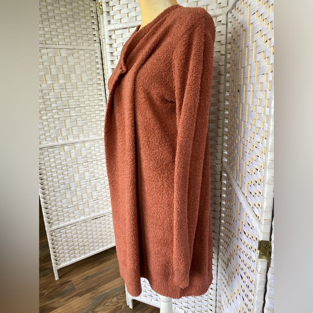 NWT Hem & Thread Cloud Brushed Luxe Soft Cardigan Beautiful Rust Color - Picture 9 of 15